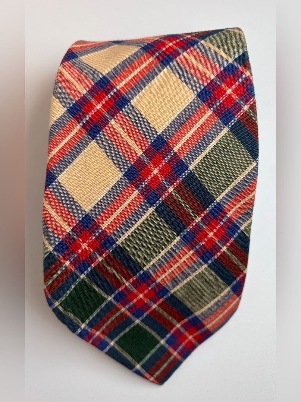 Land’s End Classic Tartan Plaid Men’s Vintage Necktie | 100% Cotton